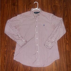 Ralph Lauren Red and White Striped Shirt